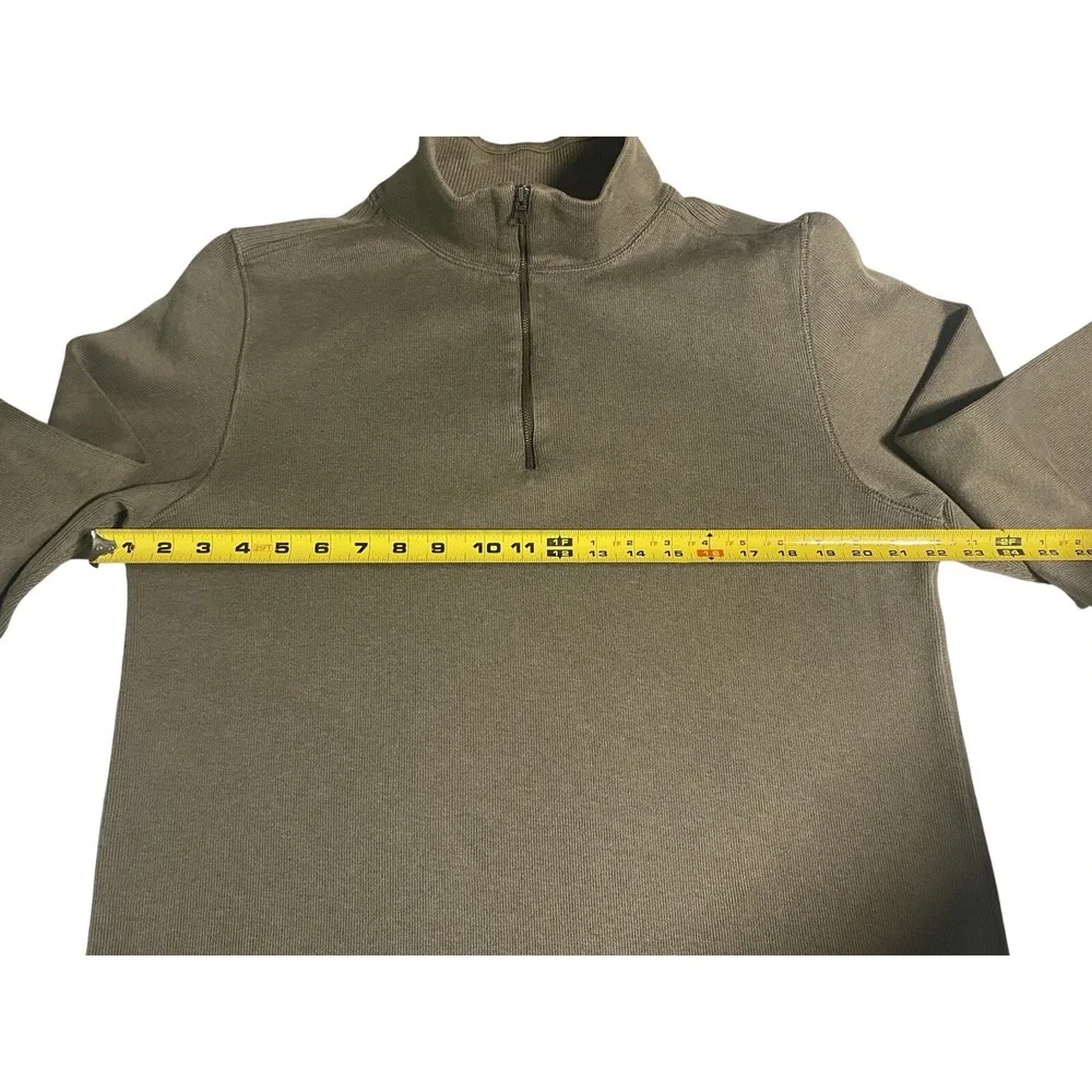 Banana Republic Quarter Zip Sweater Men's Large Olive Green‎ Pullover Mock Neck